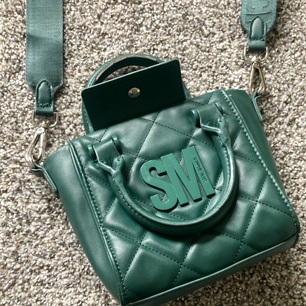 Steve Madden Mini Bag in Sage Green with Quilted Design